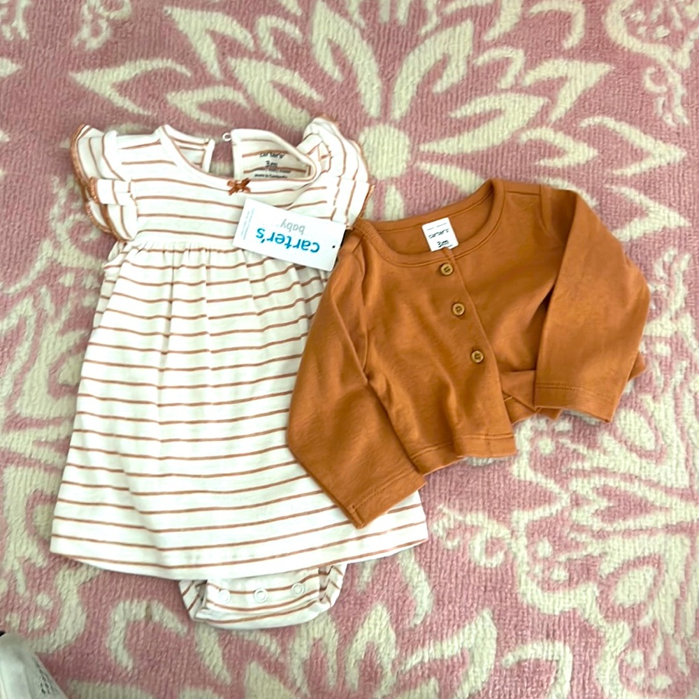Carters Dress Onesie with Matching Sweater